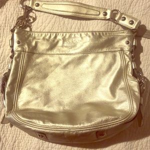Hobo Metallic Silver Coach Handbag